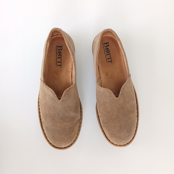 Born Shoes - Born Naya Nubuck Leather Loafer Slip On Flat